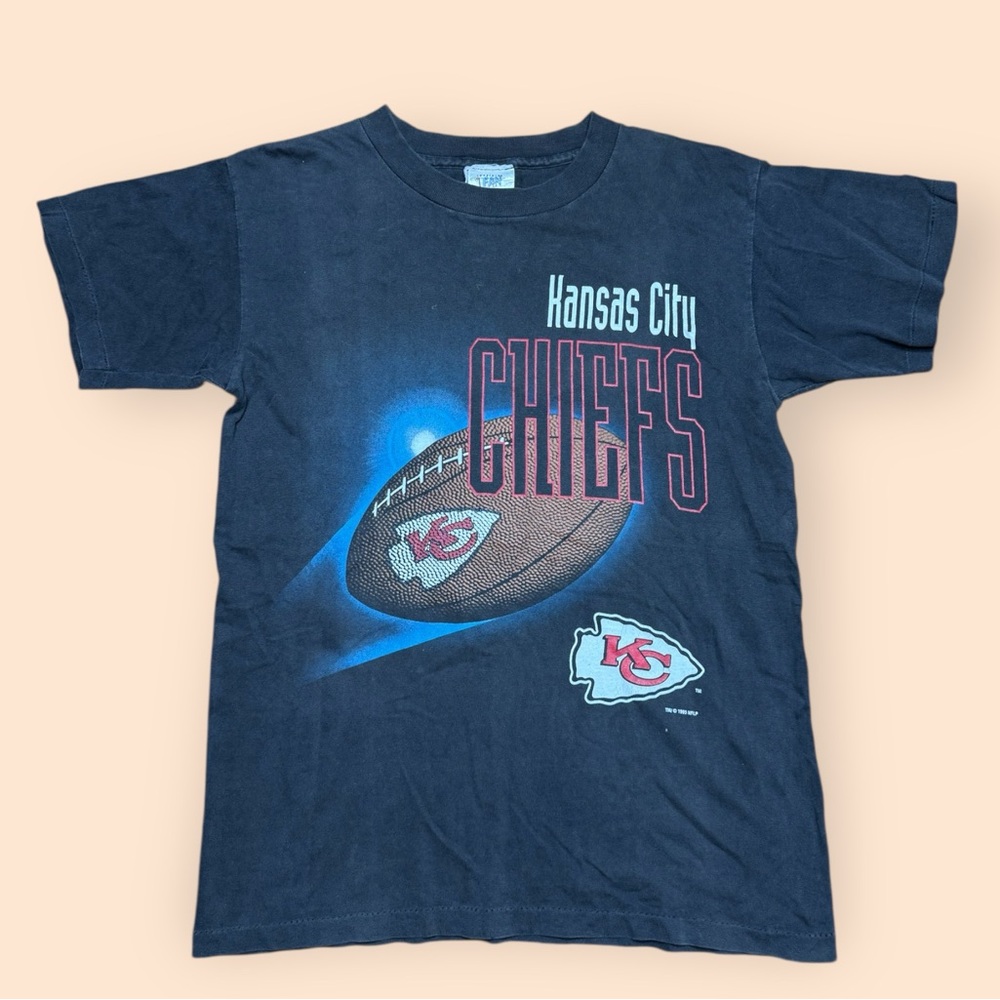 Vintage Kansas City Chiefs 1990s T Shirt Men’s Medium Black Official Fan Vtg 90s